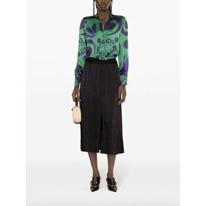 Forte Forte Satin High Waist Midi Skirt Black Womens Size 1 Small